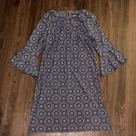 Tommy Hilfiger Dresses & Skirts - Tommy Hilfiger Bell Sleeve Blue Patterned Dress